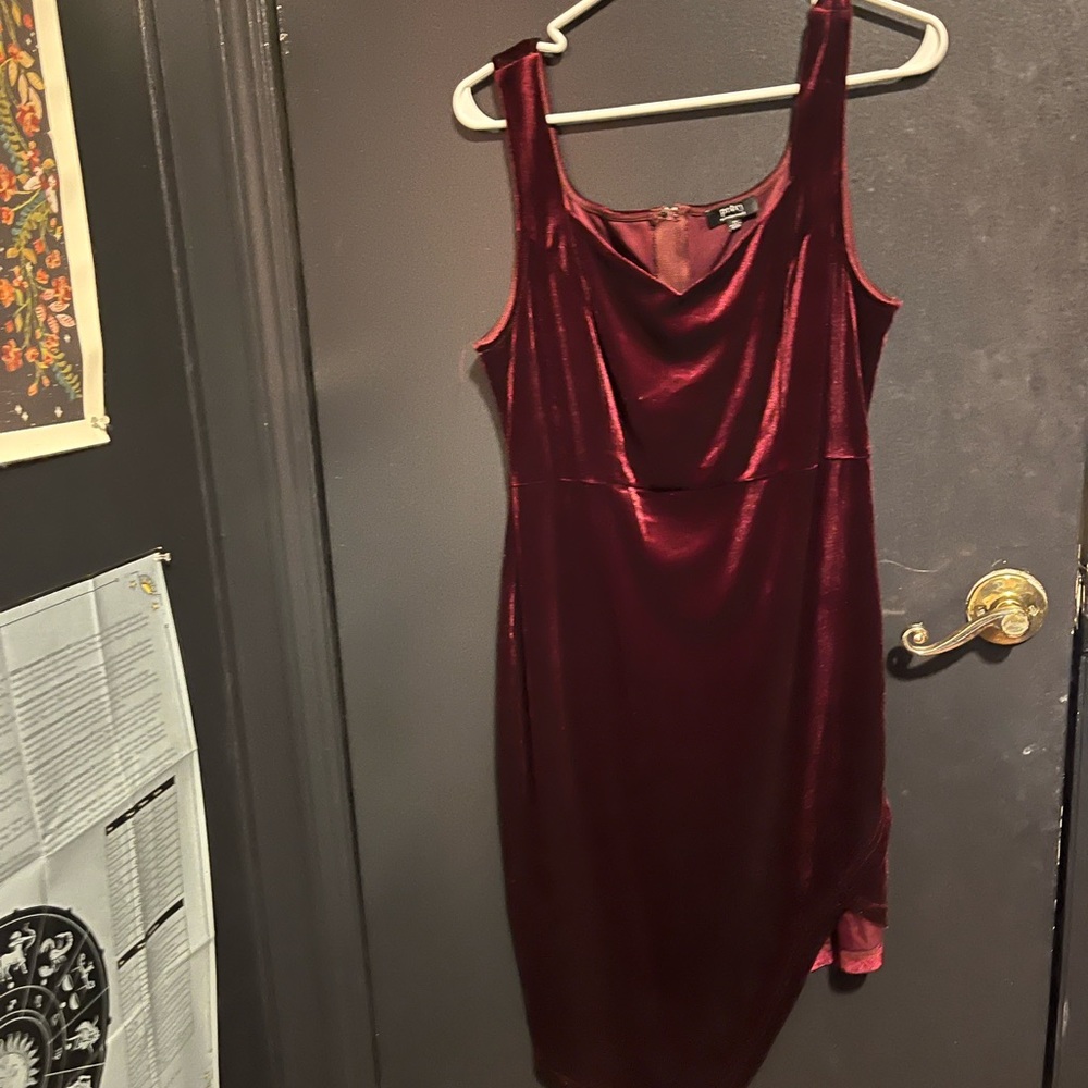 Privy “privately privileged” burgundy velvet slip dress in size 2x